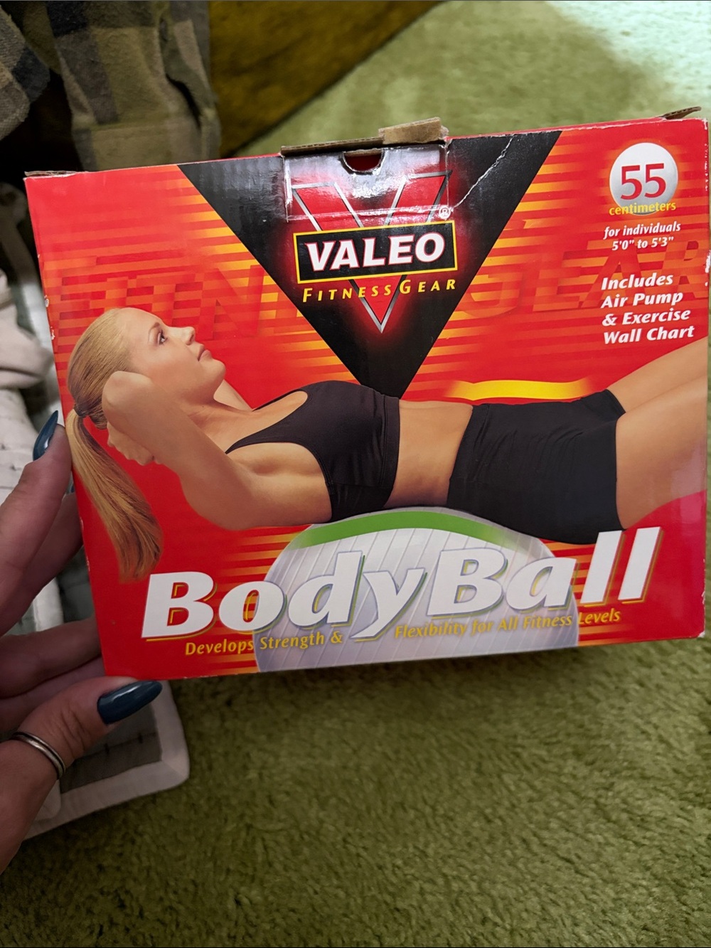 Valeo BodyBall Fitness Ball - Red/Black Packaging